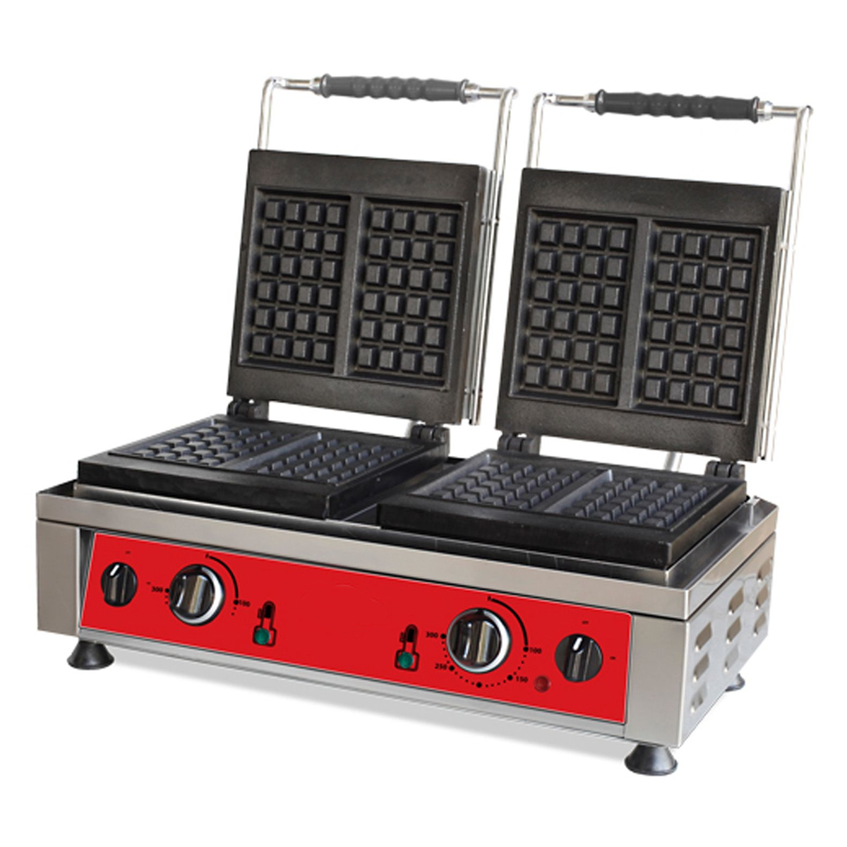 Aparat Vafe, Waffles suprafata patrata, 2*2200 Watt, dublu, manual, 220 V - 0