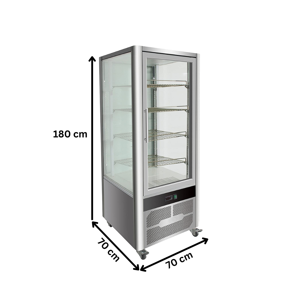Vitrina frigorifica verticala, pentru cofetarie, profesionala, 408 lt, 70*70*180 cm - 1