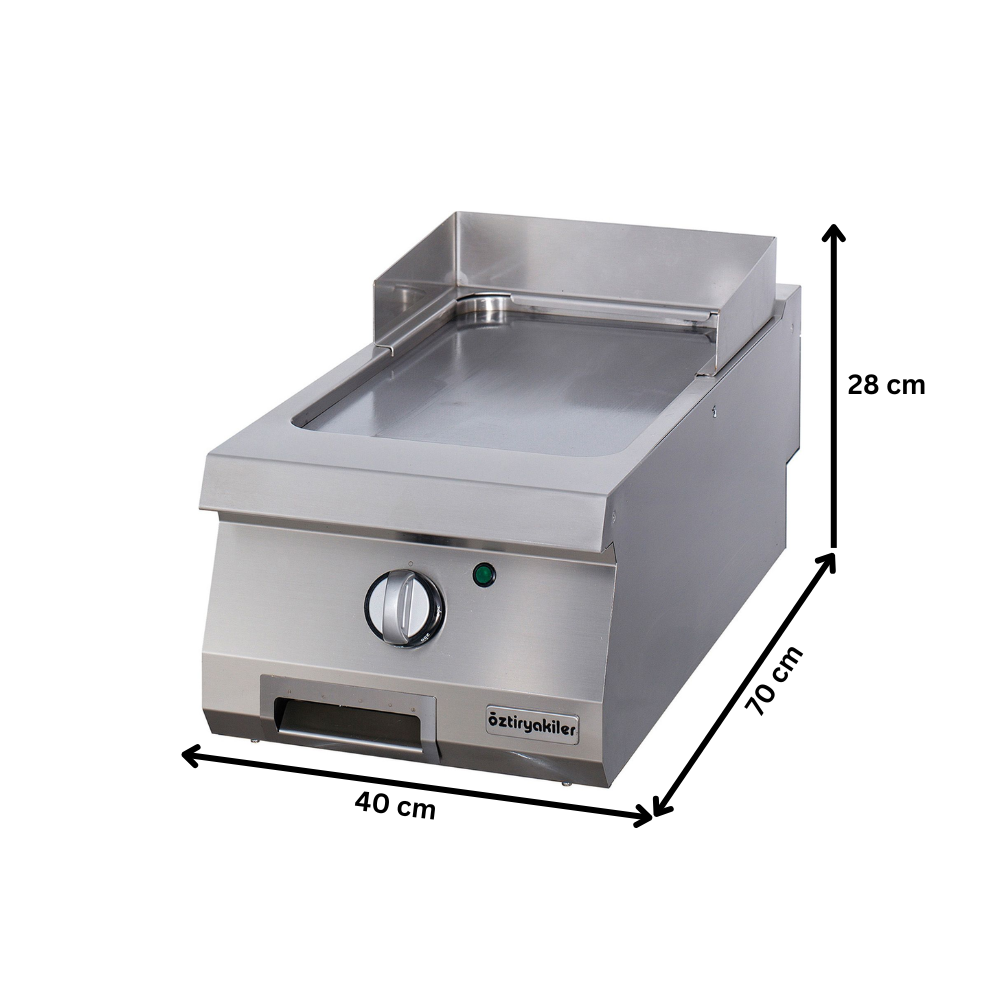Grill pe gaz profesional OZTI, inox, cu suprafata neteda, 40*70*28 cm - 1
