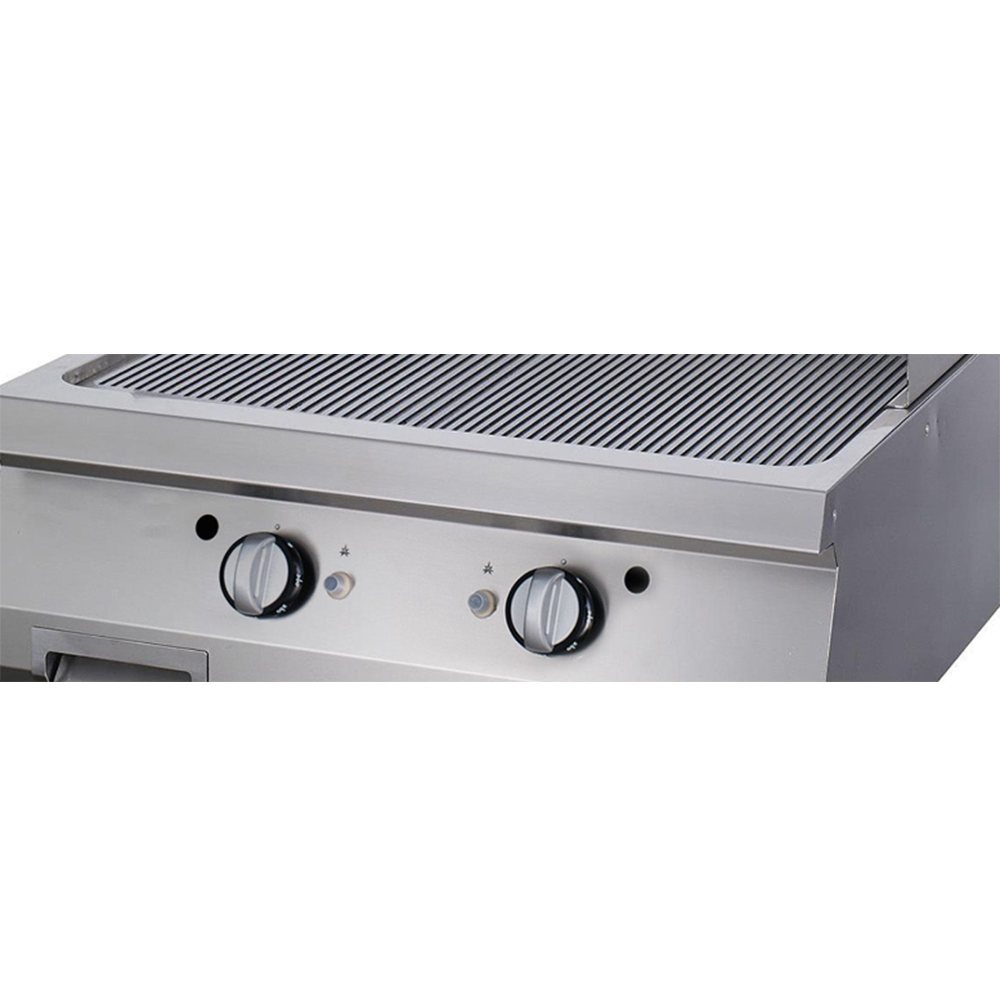 Grill pe gaz profesional OZTI, inox, cu suprafata striata, 80*70*28 cm - 1