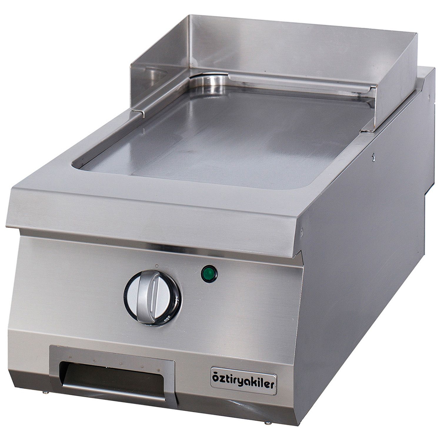 Grill electric profesional OZTI, inox, cu suprafata neteda, 40*70*28 cm - 0