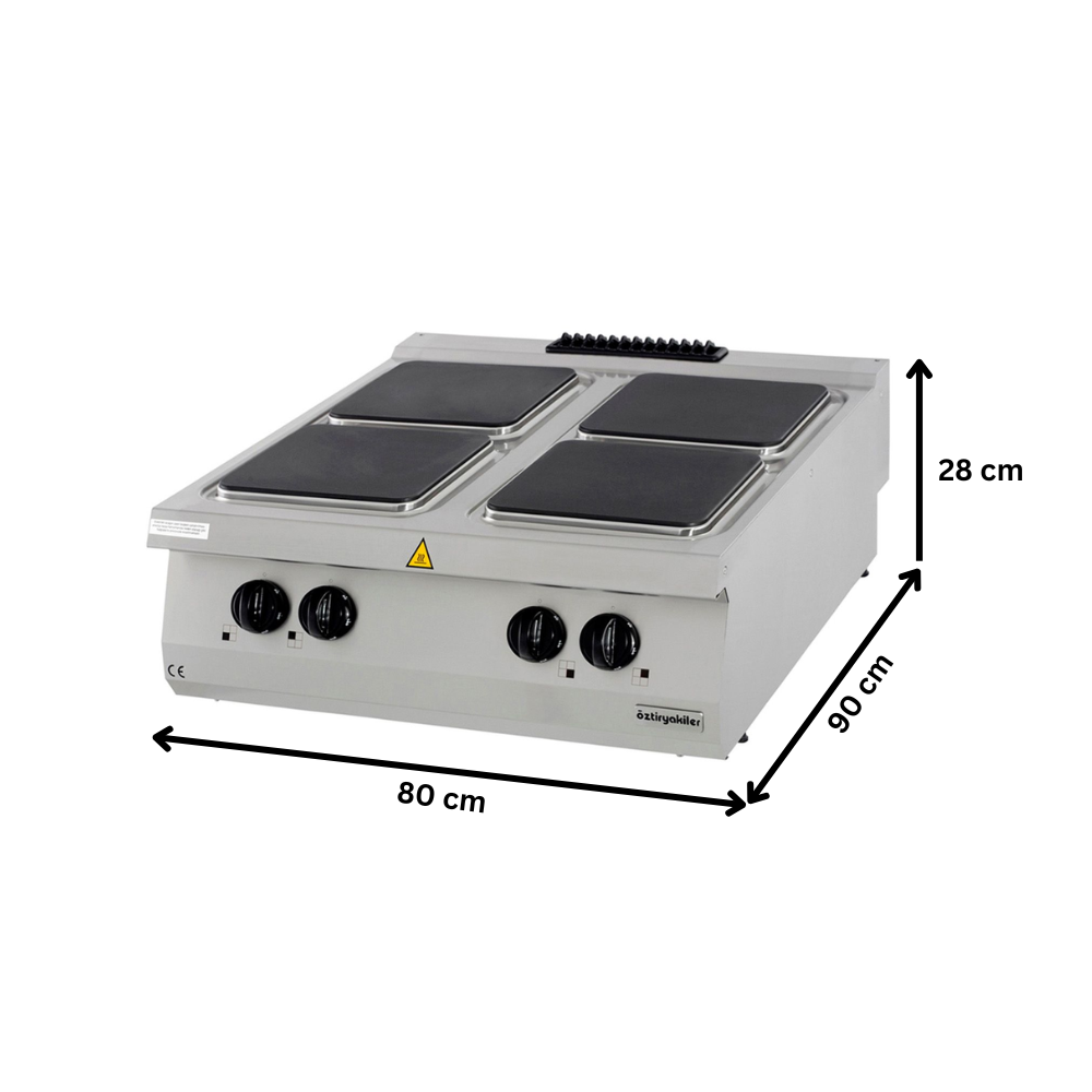 Masina de gatit electrica OZTI, inox, cu 4 plite, 80*90*28 cm - 3