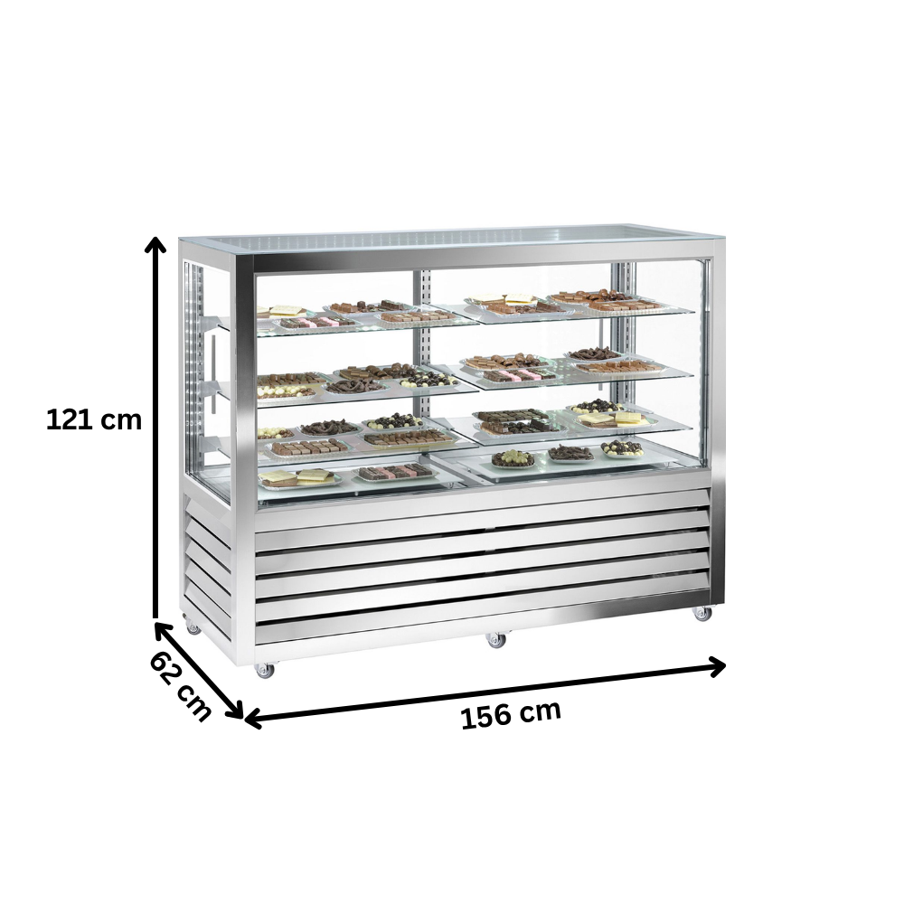 Vitrina frigorifica verticala dubla, pentru cofetarie, profesionala, 528 lt, 156*62*121 cm - 5