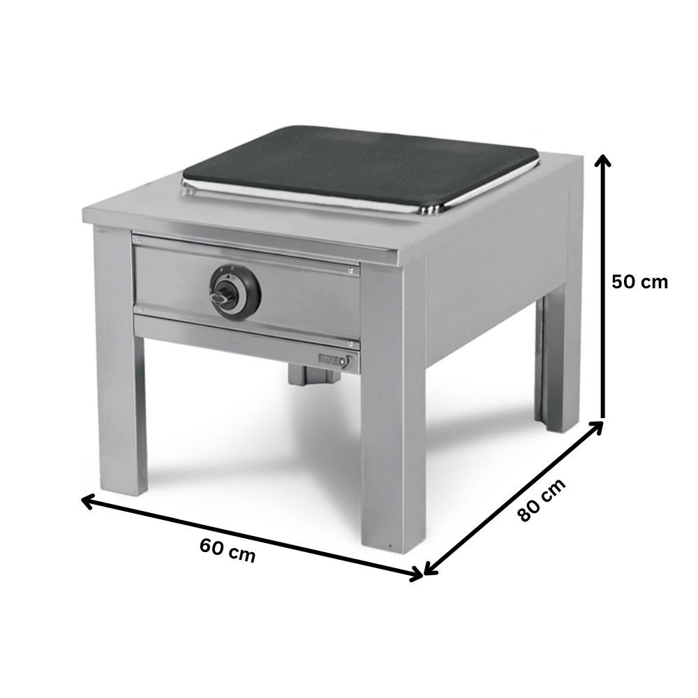 Aragaz de podea electric profesional, 1 arzator central, 4 kW, 60*80*50 cm - 1