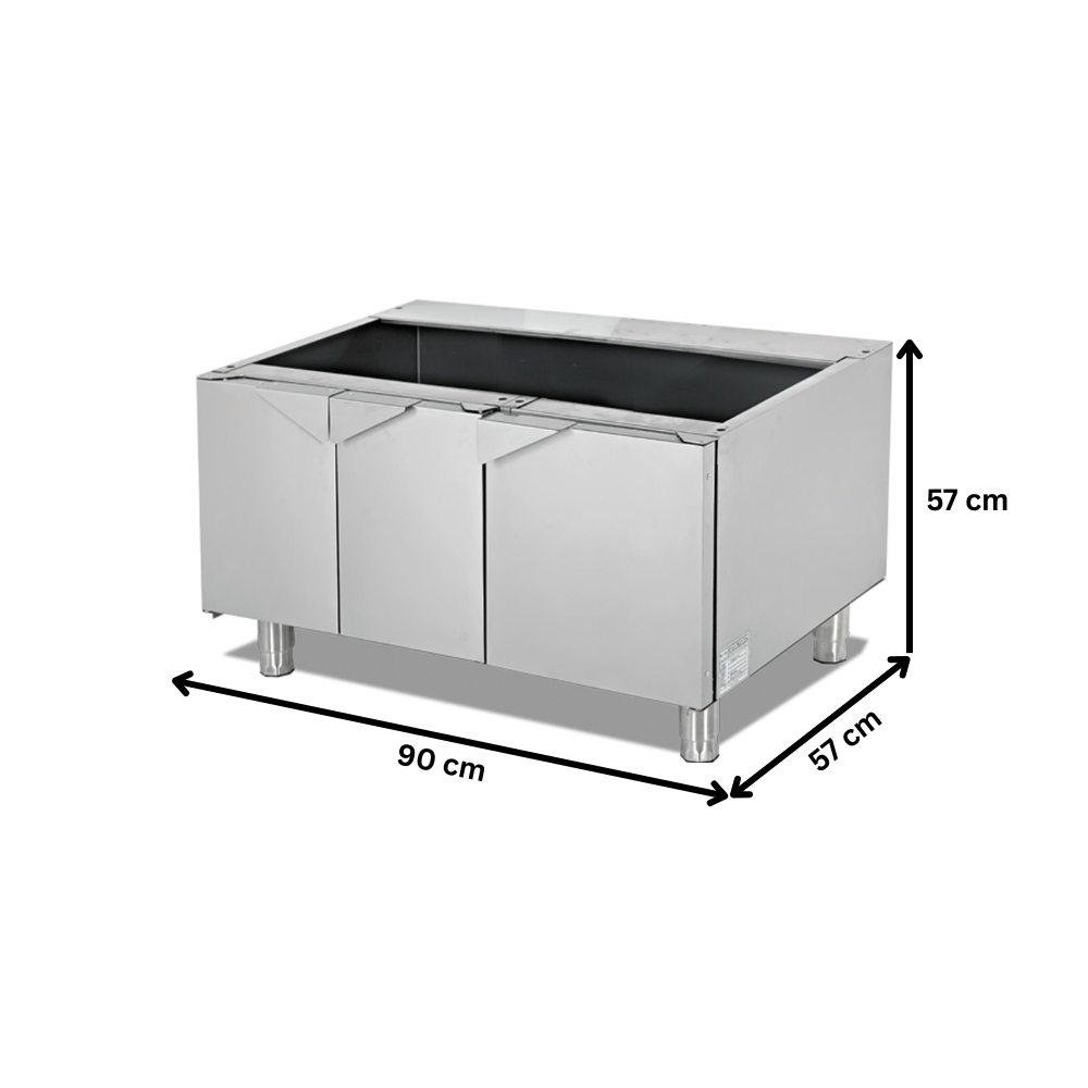 Dulap neutru triplu cu usi batante, inox, 90*57*57 cm - 1