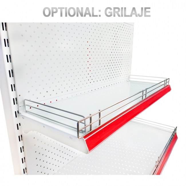 Raft metalic de perete cu carlige 100*220 baza 40 cm si 1 polita de 30 cm - 4