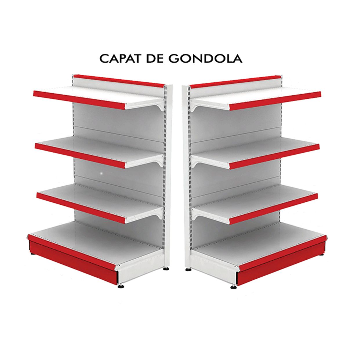 Raft metalic capat de gondola 100*140 baza 40 cm si 3 polite de 30 cm - 0
