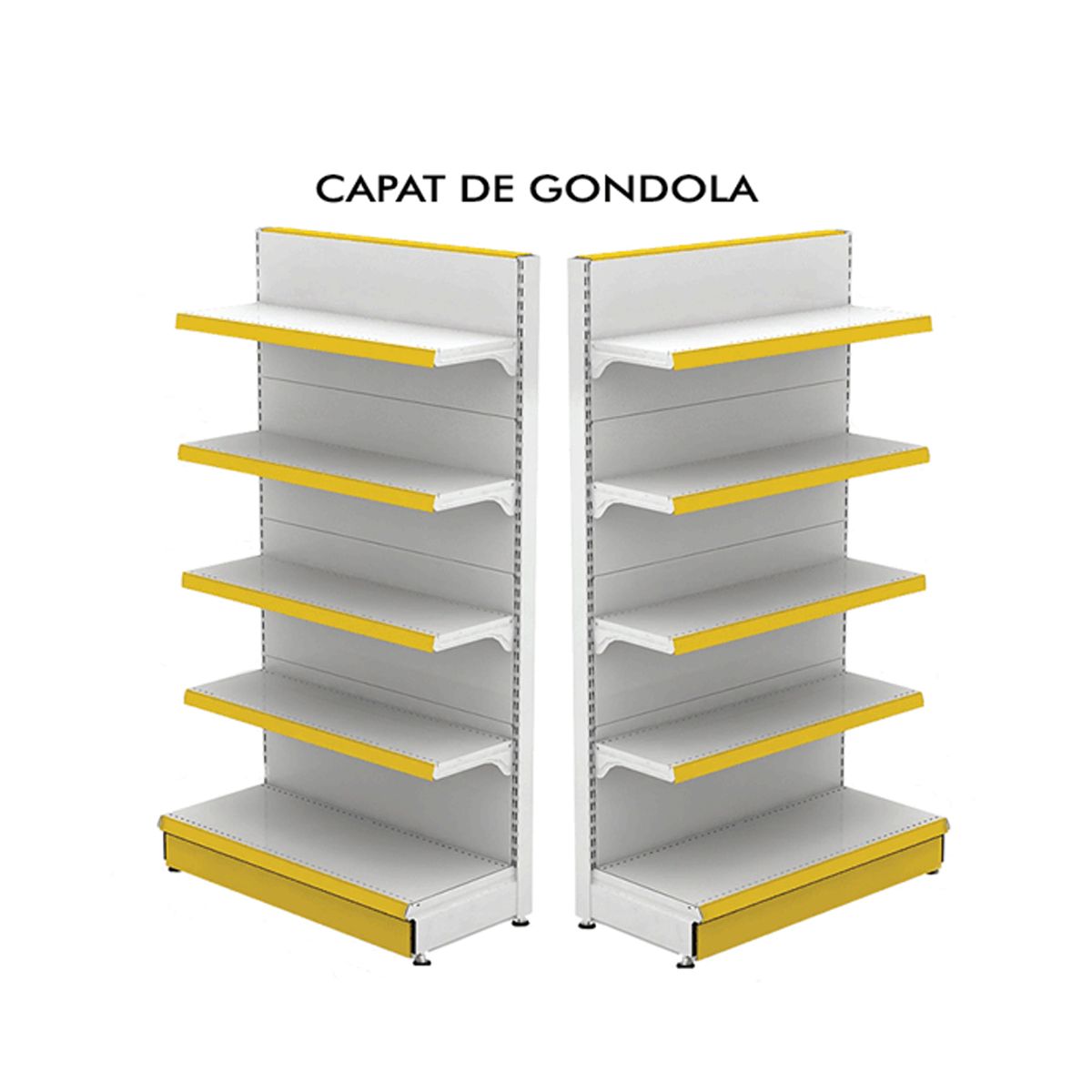 Raft metalic capat de gondola 100*180 baza 40 cm si 4 polite de 30 cm - 0