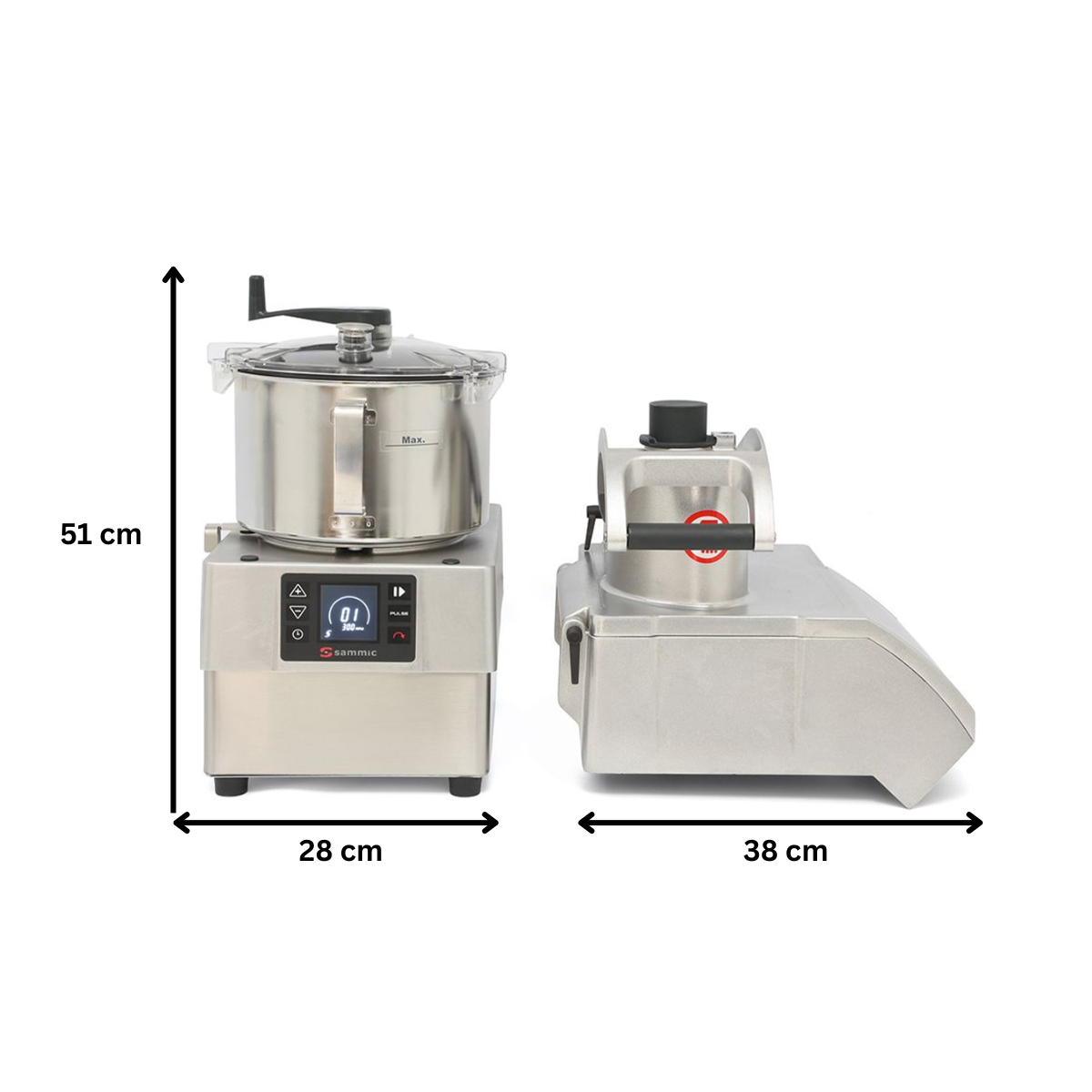 Cutter procesator si masina de taiat legume cu functie de razuire mozzarella SAMMIC, inox, 100-450 kg/h, bol 8 lt - 5