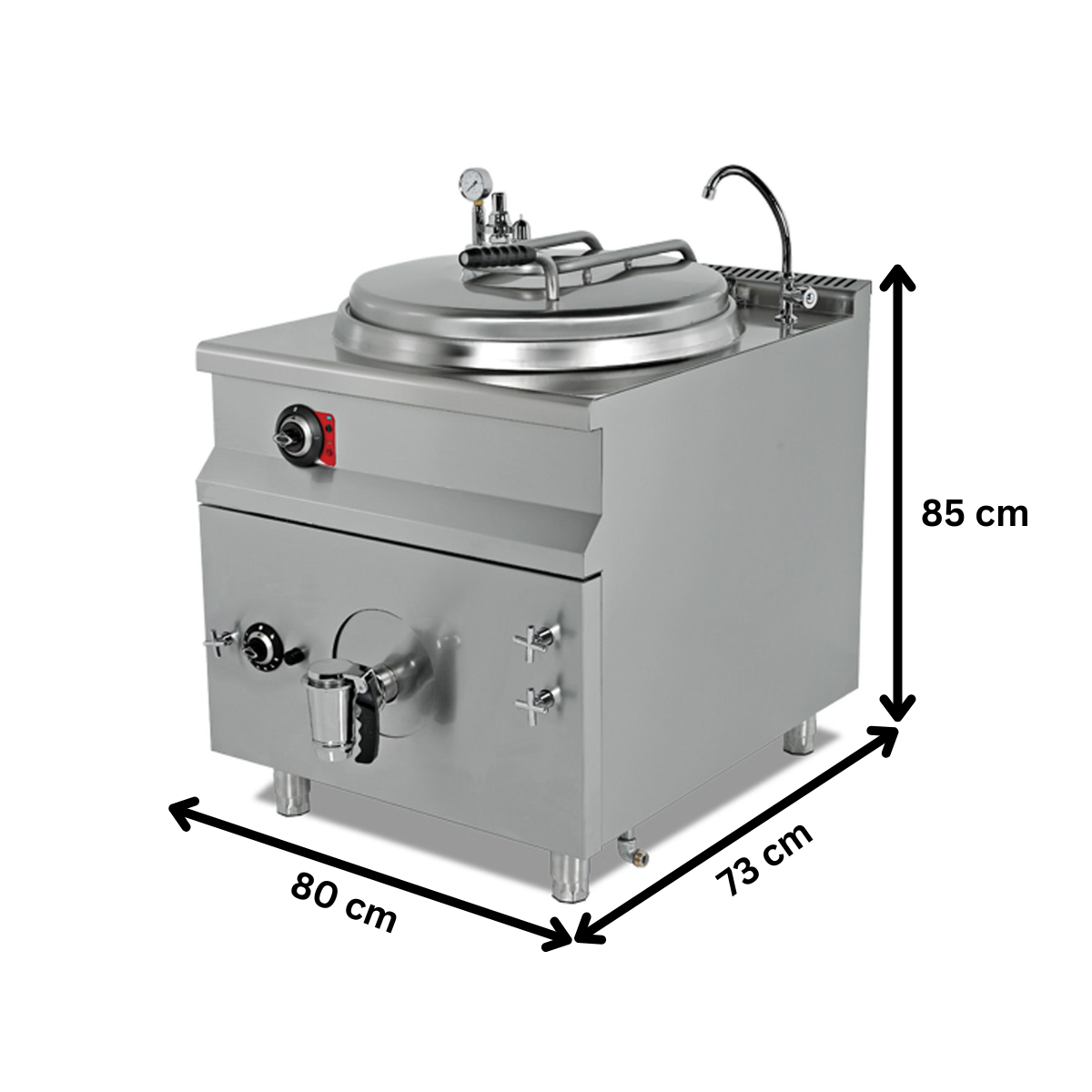Marmita electrica, profesionala, inox, 70 lt, incalzire indirecta, 80*73*85 cm - 1