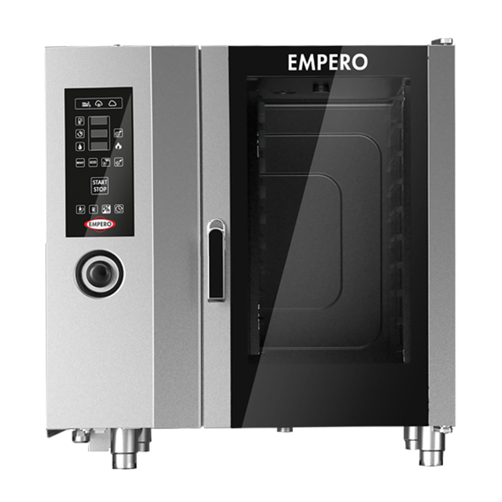 Cuptor profesional pe gaz gastro, cu convectie si abur, panou de control mecanic, 6 cuve - 0