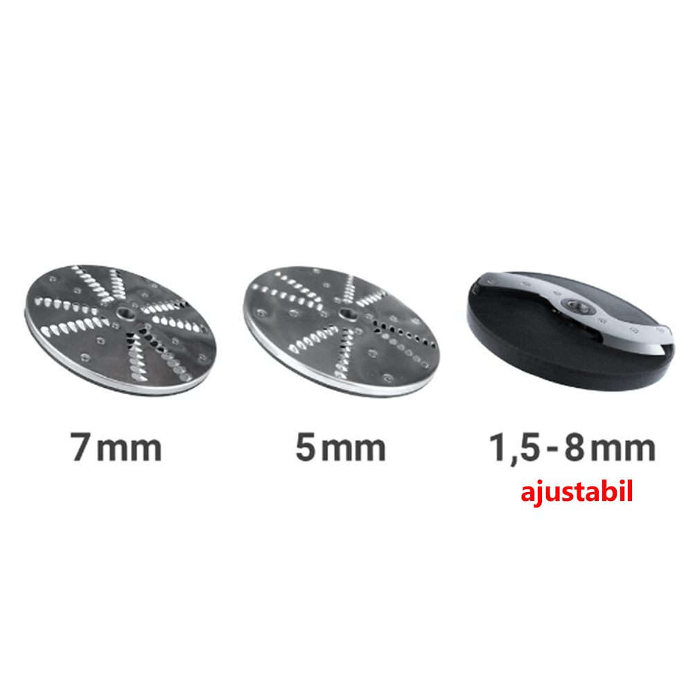 Masina de taiat, razuit si prelucrat robot legume fructe brânzeturi profesionala 300 kg/h, 3 discuri incluse - 1