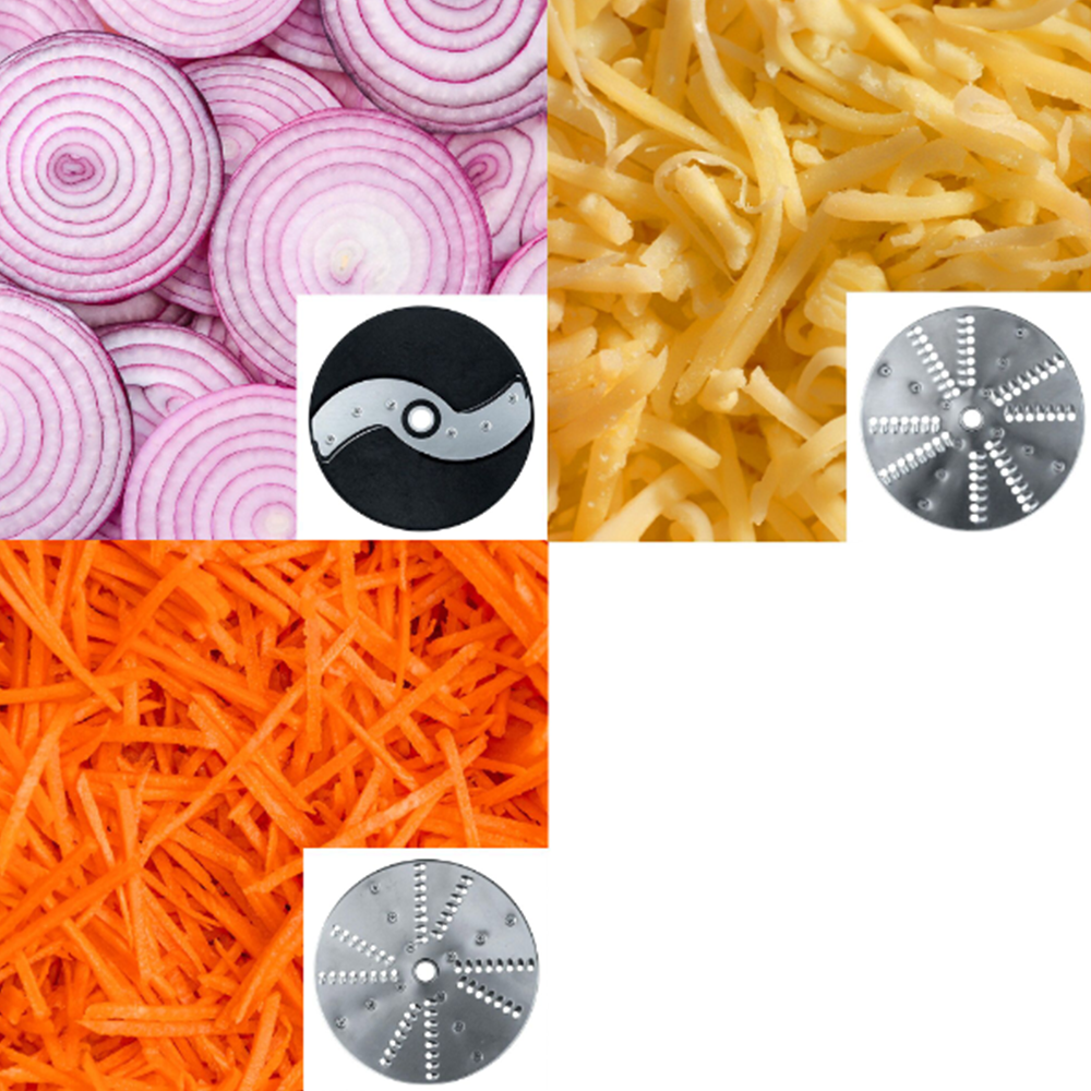 Masina de taiat, razuit si prelucrat robot legume fructe brânzeturi profesionala 300 kg/h, 3 discuri incluse - 6