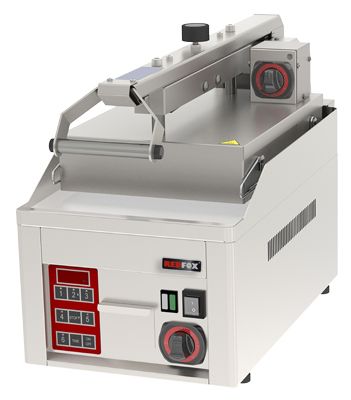 Contact grill electric simplu cu suprafata neteda cromata semi-automat - 0