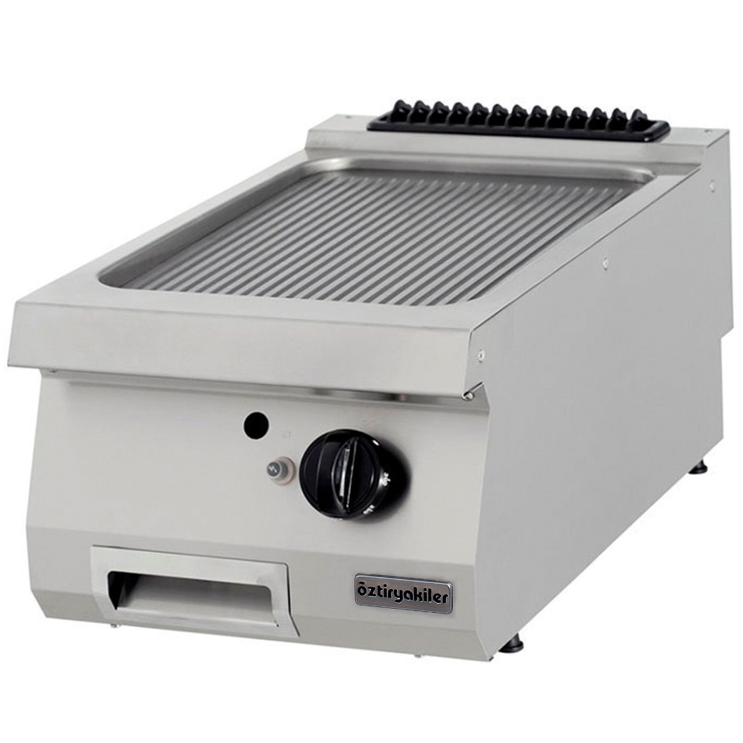 Grill pe gaz profesional OZTI, inox, cu suprafata neteda cromata, 40*90*28 cm - 1