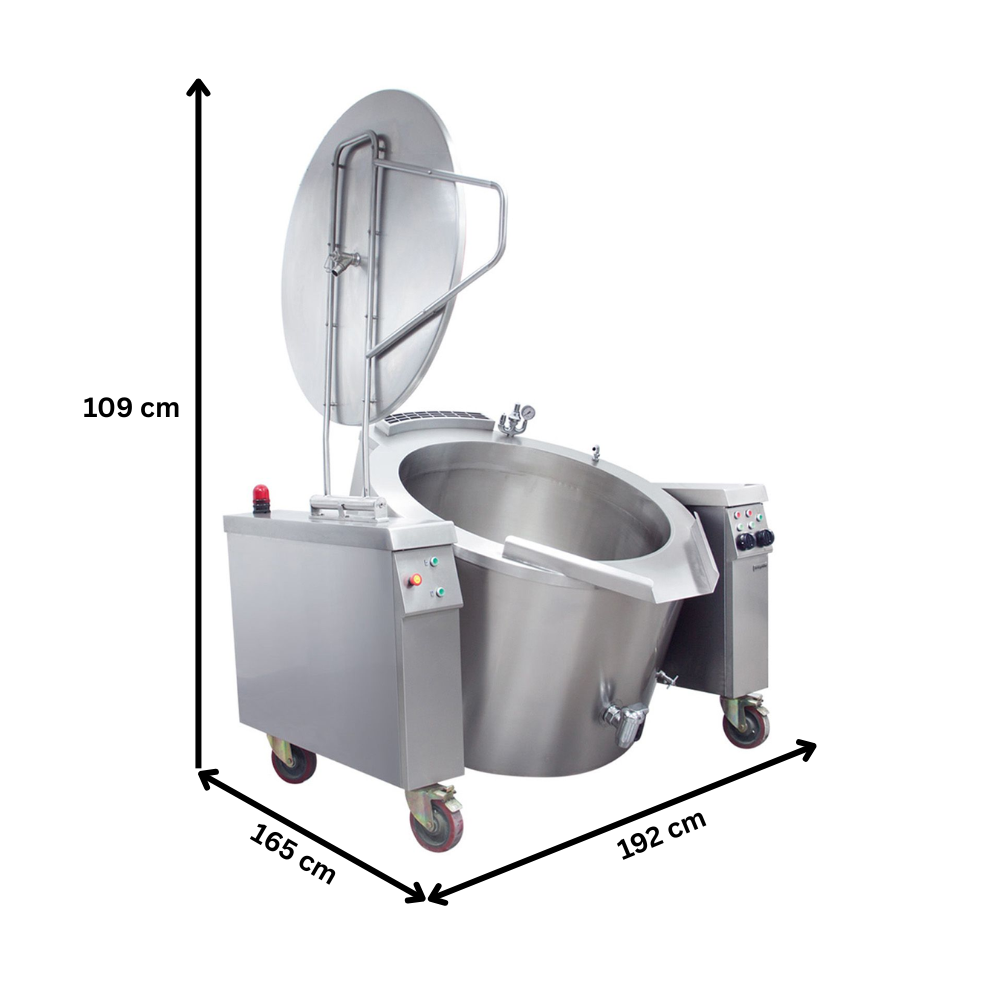 Marmita pe gaz, profesional, OZTI, inox, 150 lt, automata, incalzire indirecta, 192*165*109 cm - 2