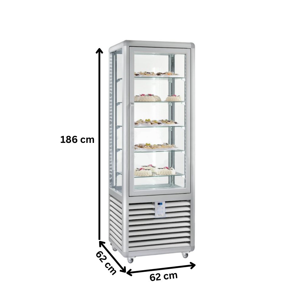 Vitrina frigorifica verticala, pentru cofetarie, 360 lt, 62*62*186 cm - 2
