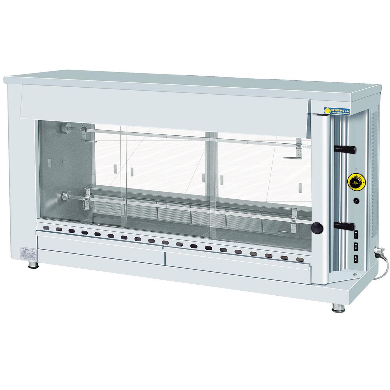 Rotisor profesional pe gaz cu 2 tepuse, 14 pui - 0