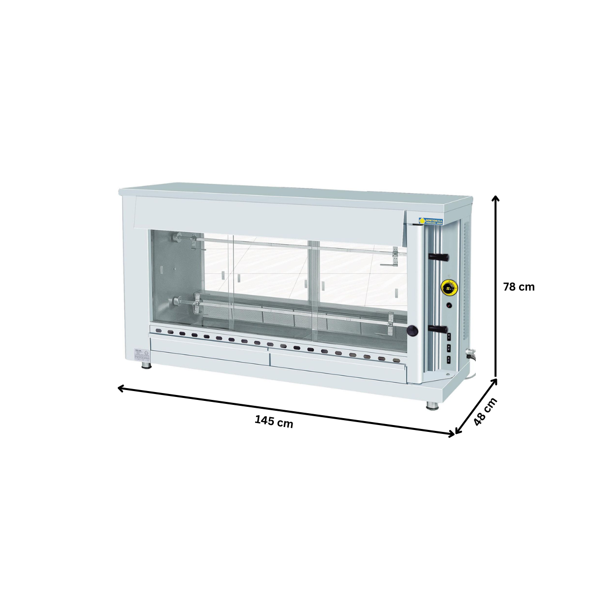 Rotisor profesional pe gaz cu 2 tepuse, 14 pui - 1