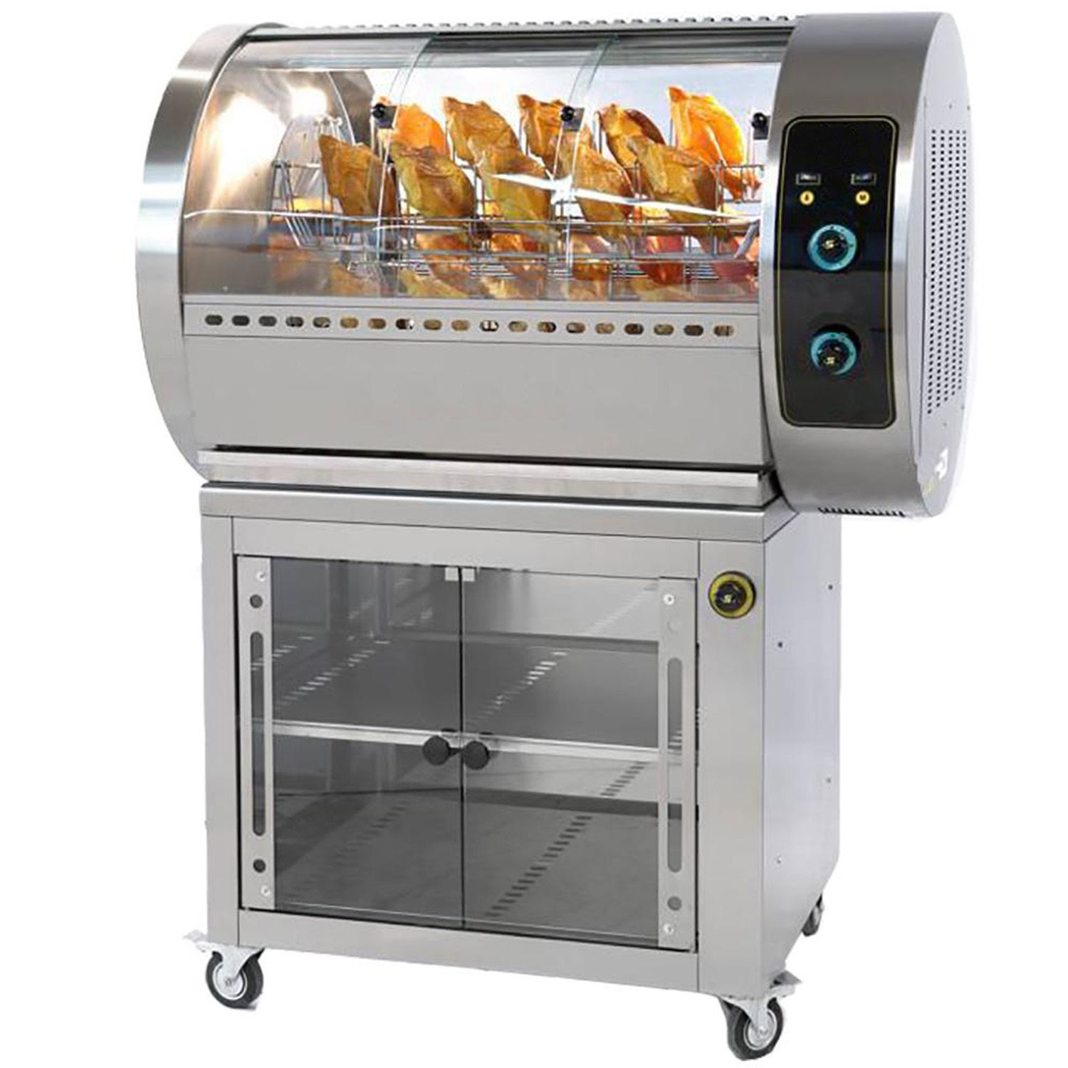 Rotisor profesional electric cu 5 cosuri, dulap cald, 30 pui - 0