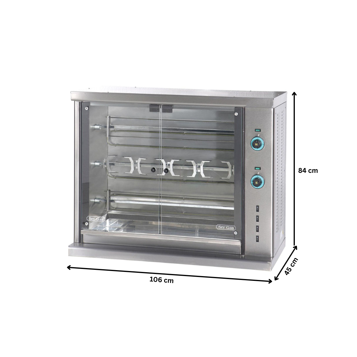 Rotisor profesionala electric cu 3 tepuse, 15 pui - 1