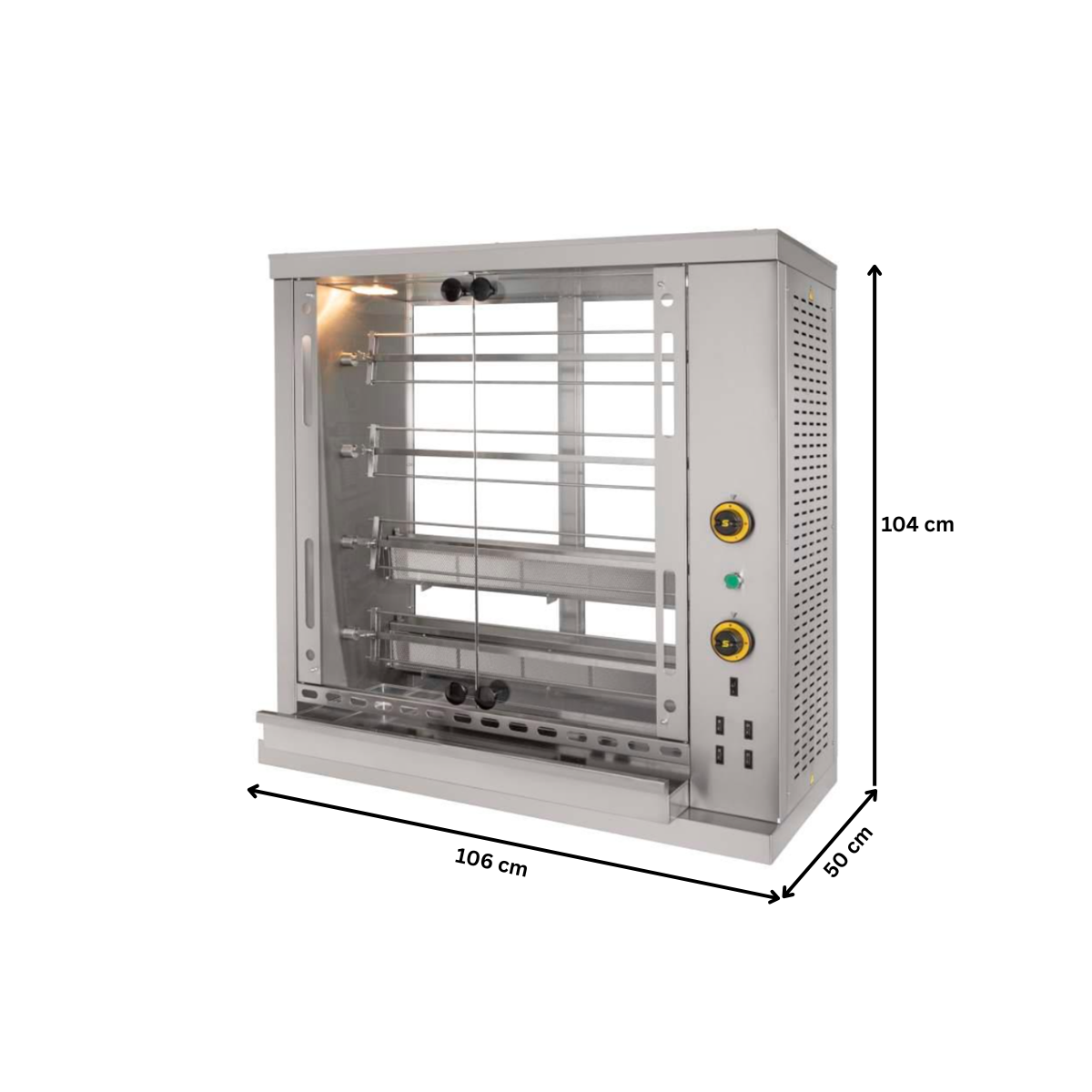 Rotisor profesional pe gaz cu 4 tepuse, 20 pui - 2