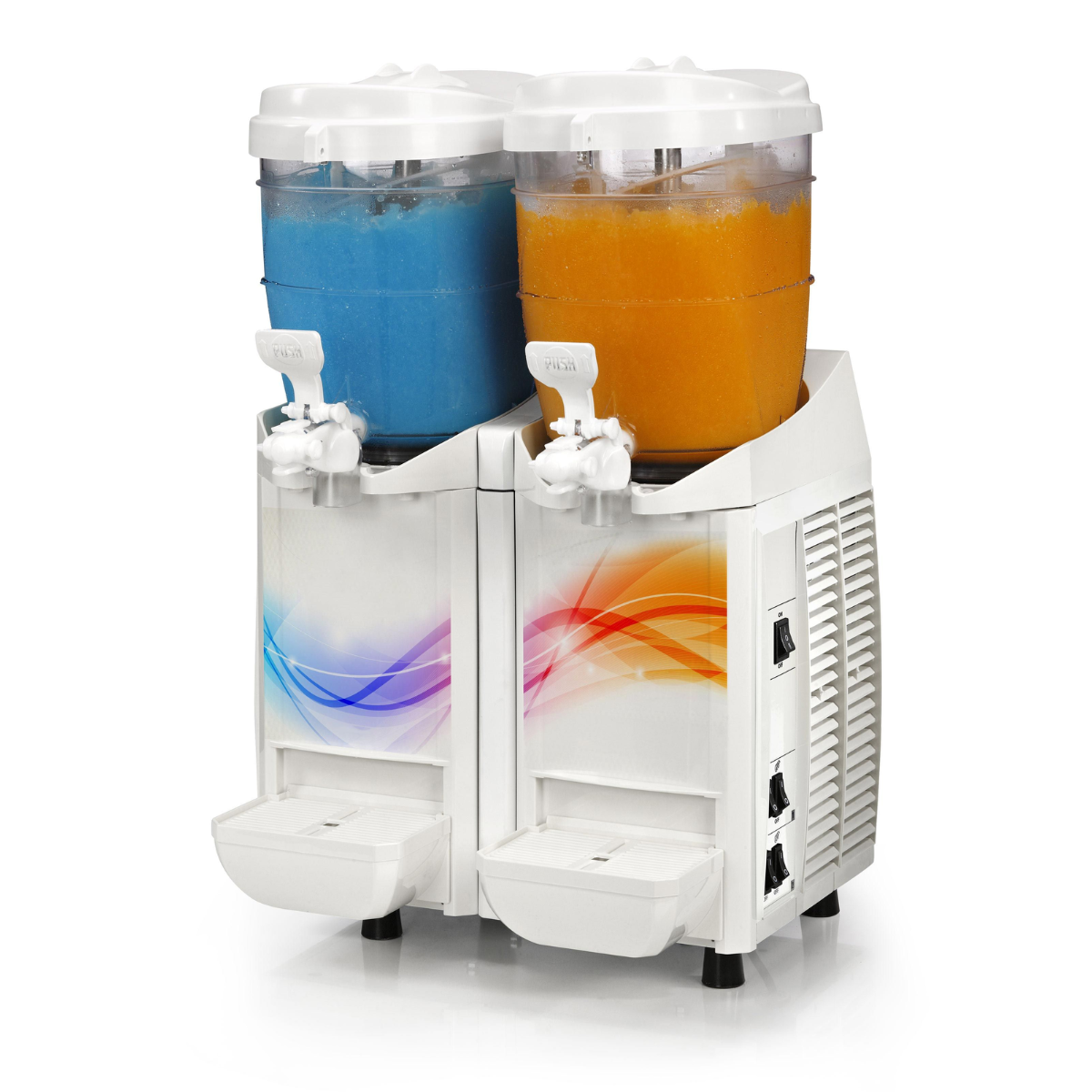Aparat dozator granita, sorbet, inghetata soft si iaurt inghetat 2 bazine 5.5 lt cu mixer - 0