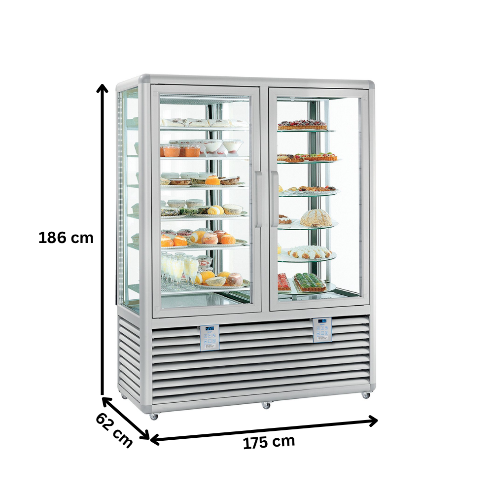 Vertical freezer showcase, for confectionery and gelato, professional, 1082 lt, 175*62*186 cm - 5