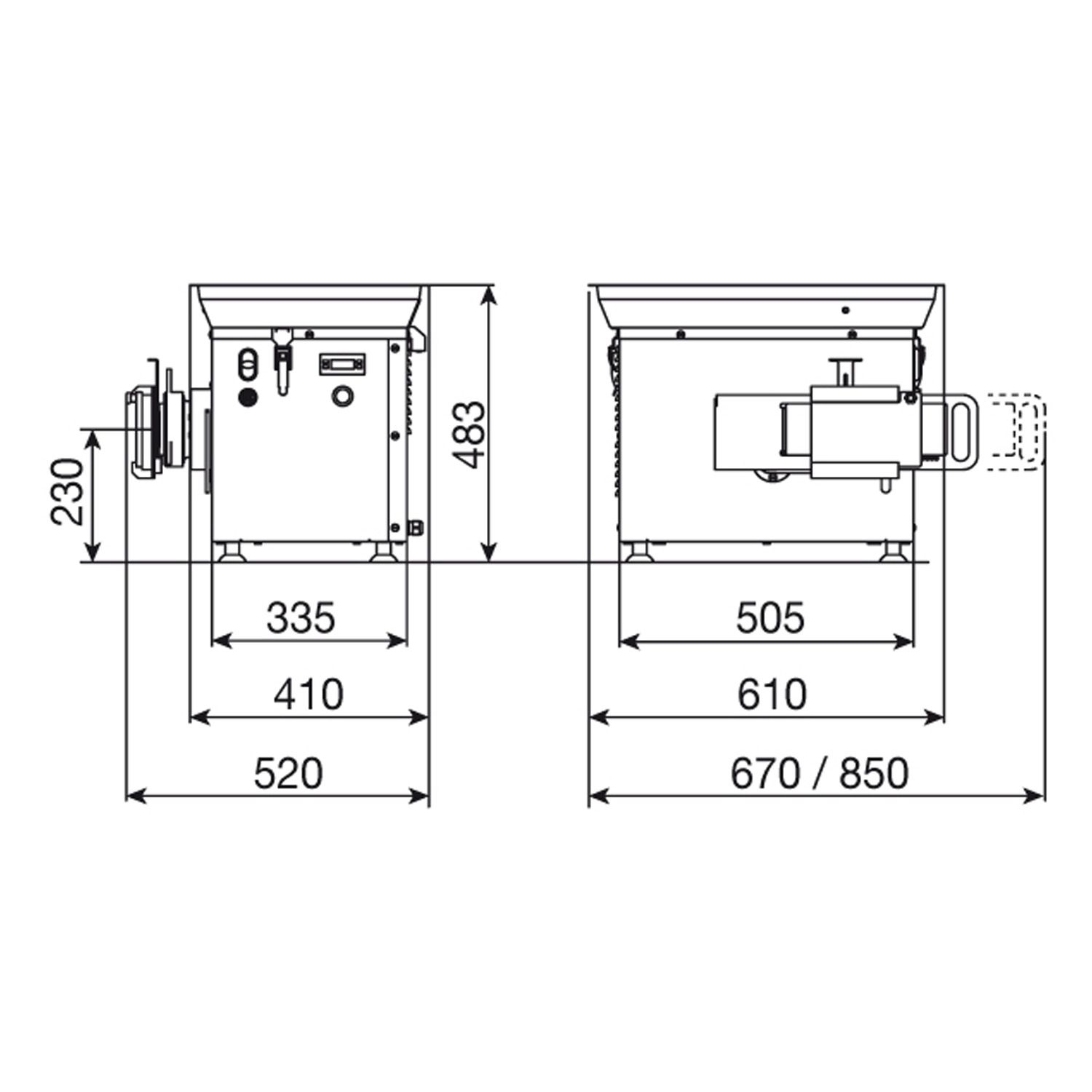 Masina de tocat carne LA MINERVA cu refrigerare 500 kg - 1