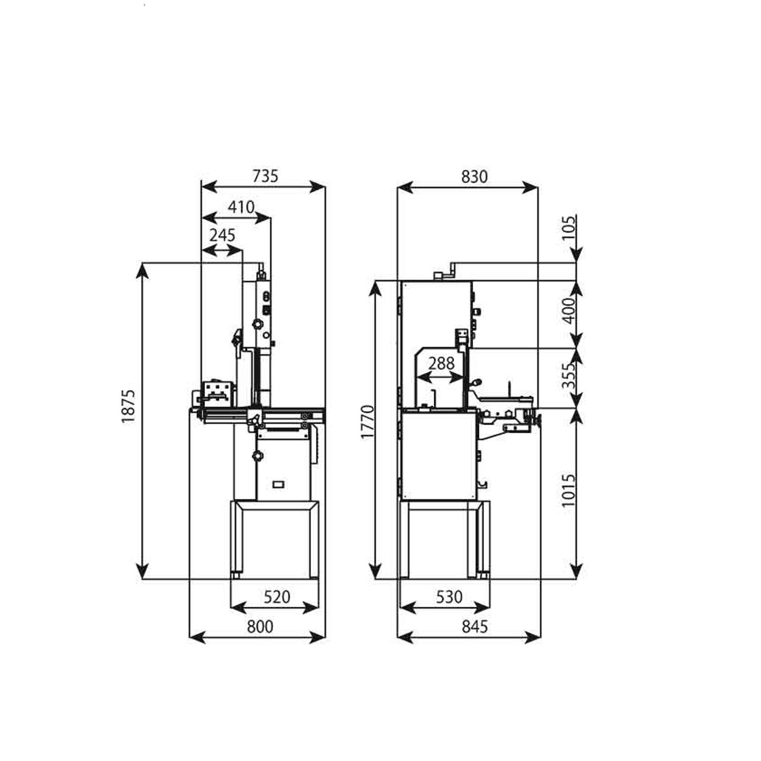 Fierastrau oase LA MINERVA, profesional, electric, inox, banda 243 cm - 4