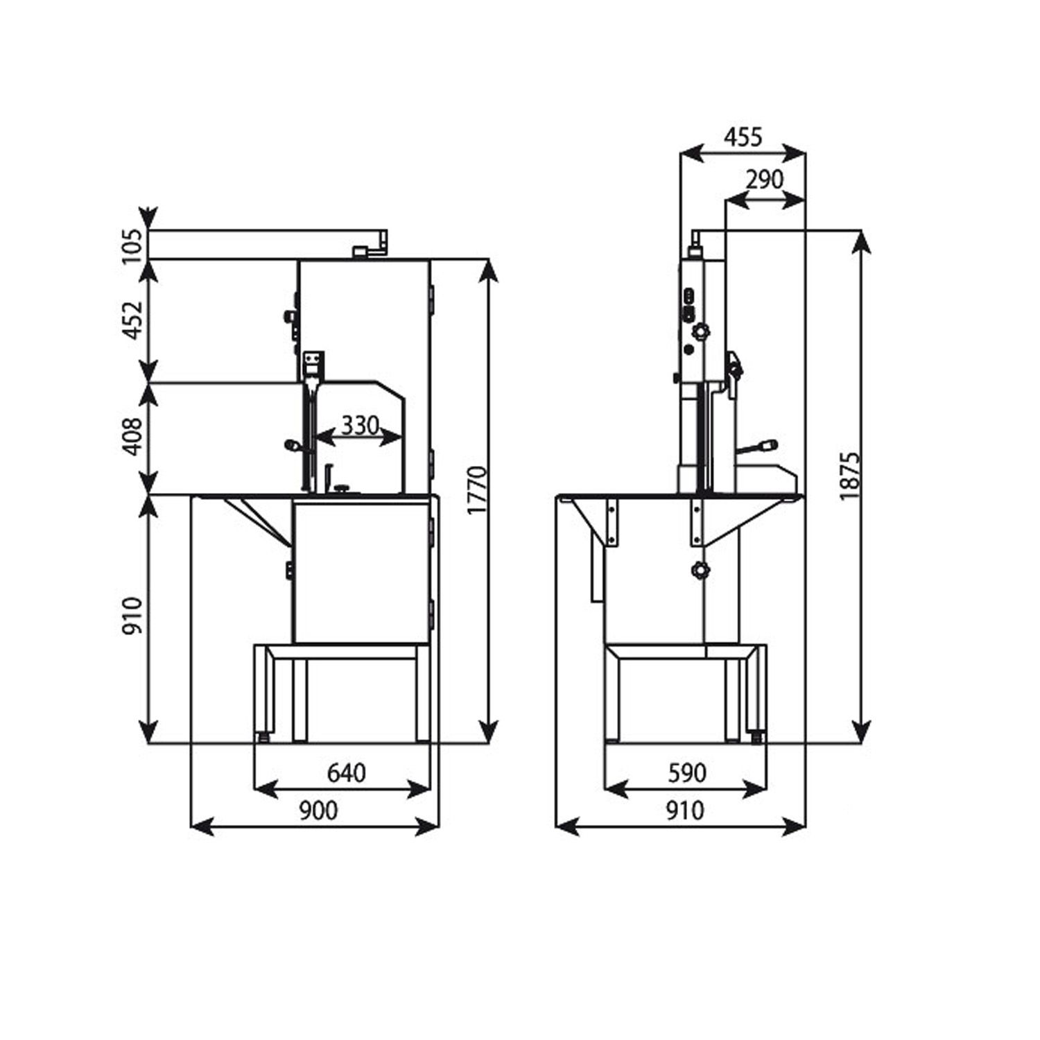 Fierastrau oase LA MINERVA, profesional, electric, inox, banda 285 cm - 1