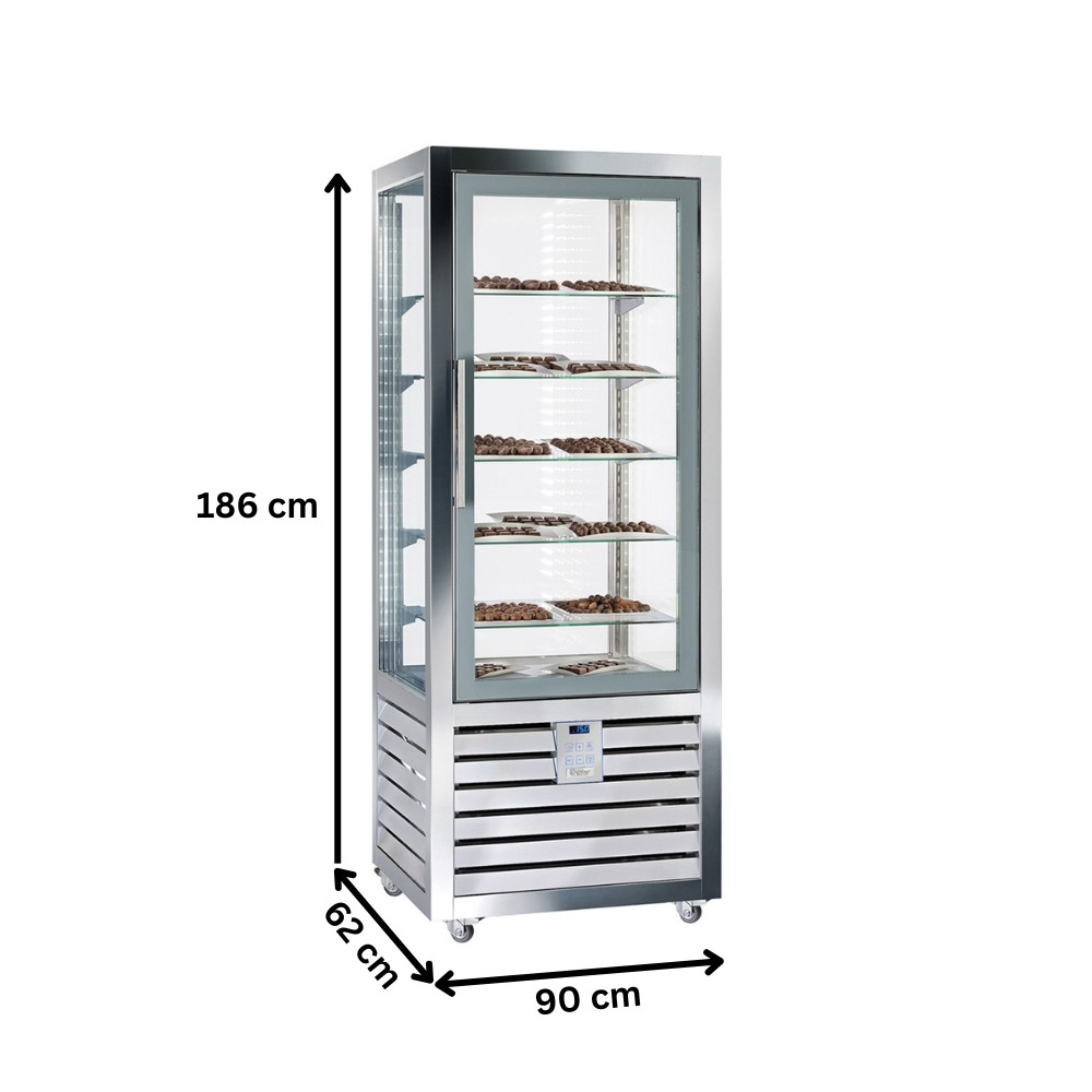 Vitrina congelare verticala, pentru cofetarie gelaterie, 541 lt, 90*62*186 cm - 5