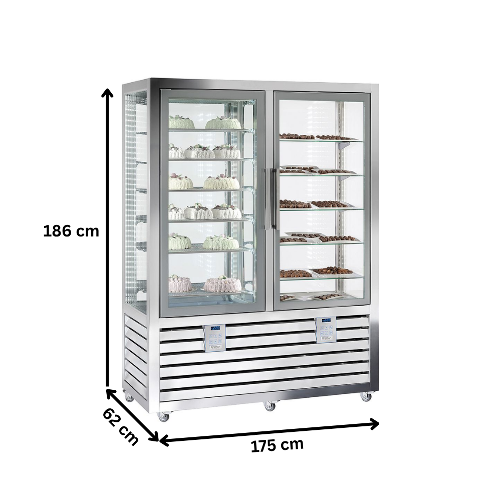 Vitrina congelare verticala, pentru cofetarie gelaterie, profesionala, 1082 lt, 175*62*186 cm - 1