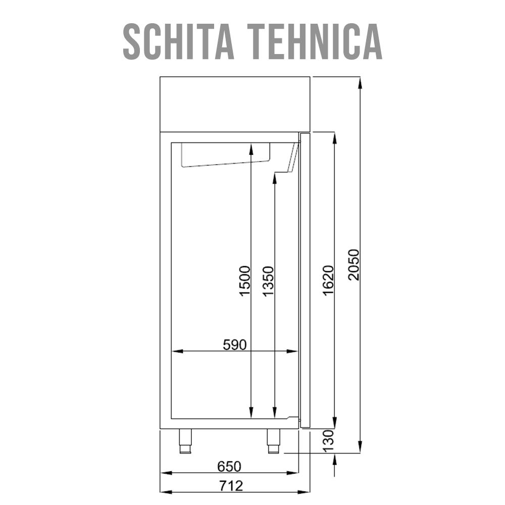 Dulap frigorific snack vertical inox, FRENOX cu 1 usa, 550 lt - 2