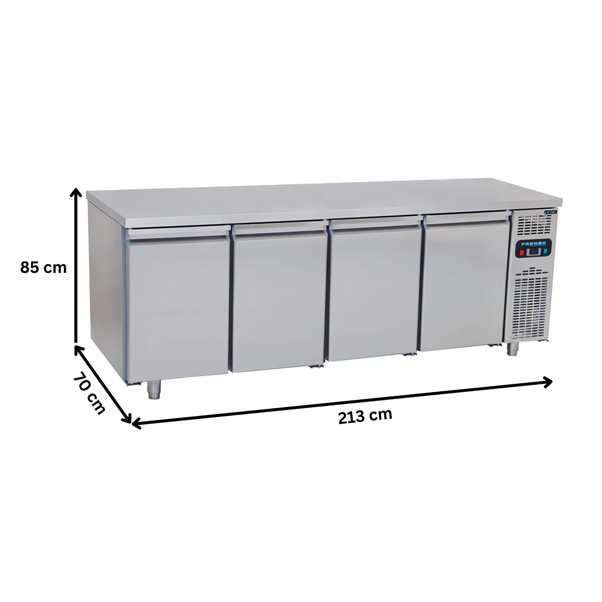 Masa rece FRENOX, profesionala, inox, 4 usi, ingusta, 632 lt, 213*70*85 cm - 4