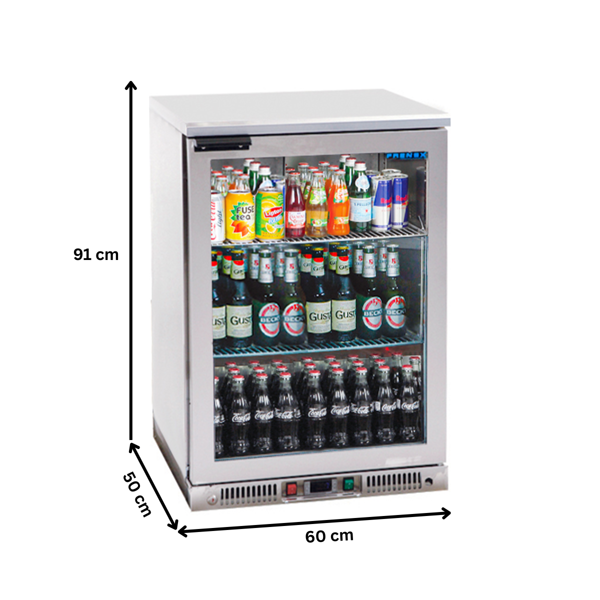 Frigider inox pentru bar, FRENOX, cu 1 usa batanta din sticla, 110 lt - 2