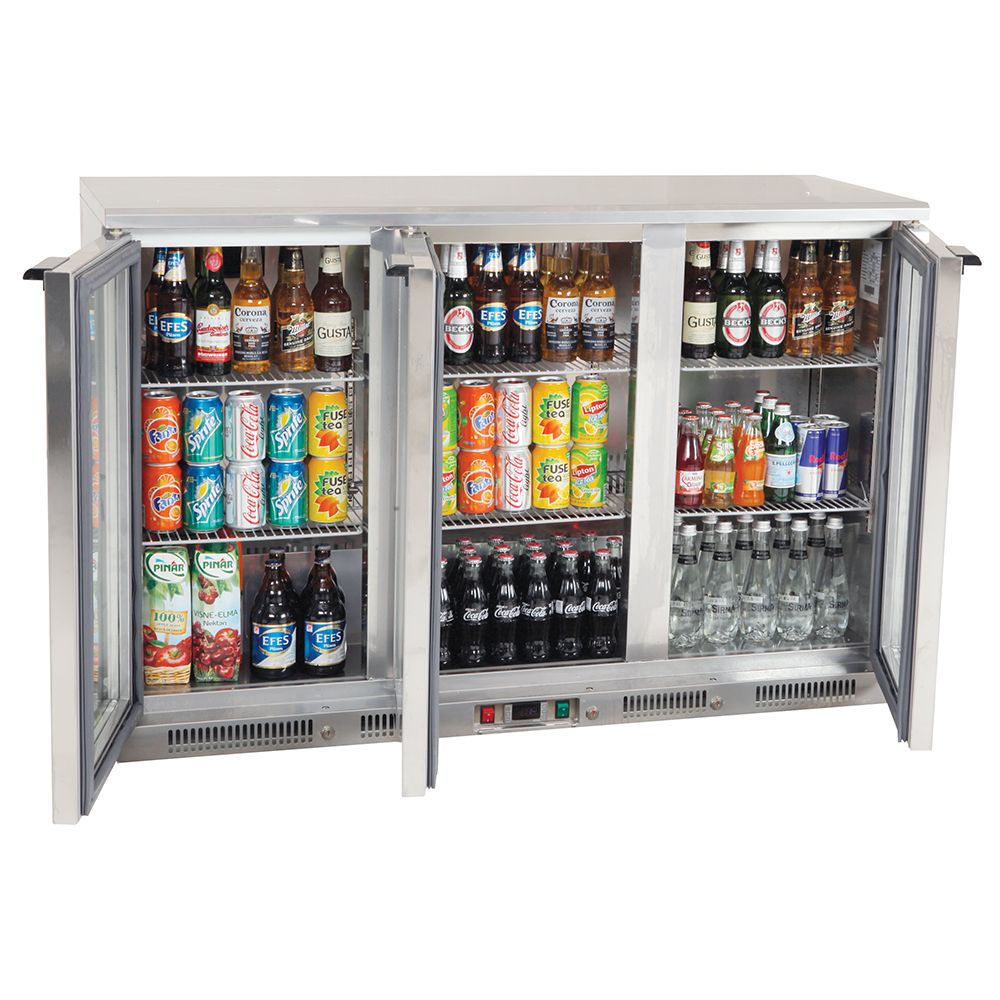 Frigider inox pentru bar FRENOX cu 3 usi batante din sticla - 1