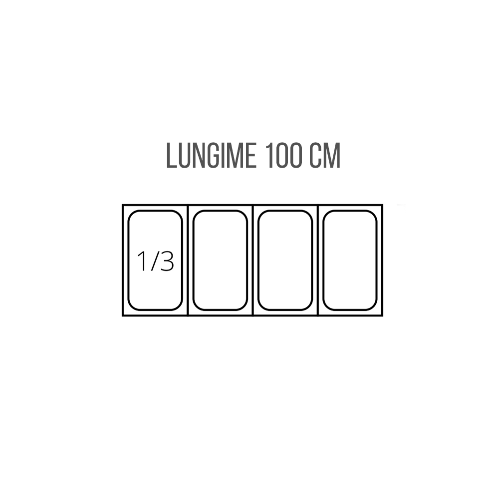 Vitrina ingrediente, FRENOX, inox, 4 cuve GN 1/3, 100*39*46 cm - 4