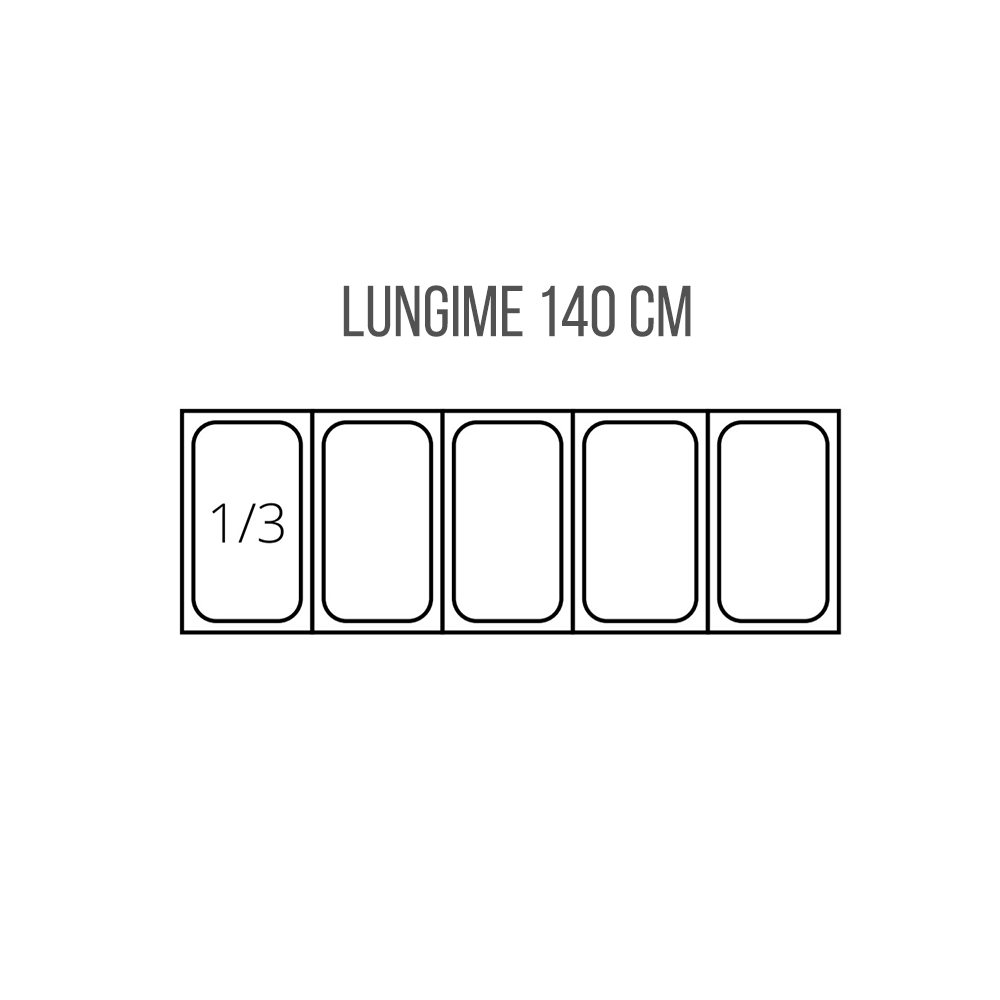 Vitrina ingrediente, FRENOX, inox, 5 cuve GN 1/3, 140*39*46 cm - 4