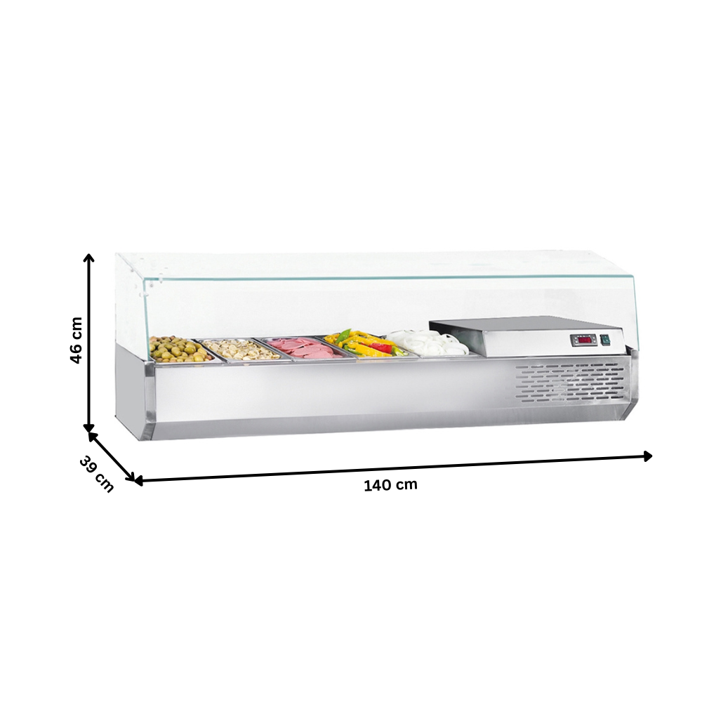 Vitrina ingrediente, FRENOX, inox, 5 cuve GN 1/3, 140*39*46 cm - 6