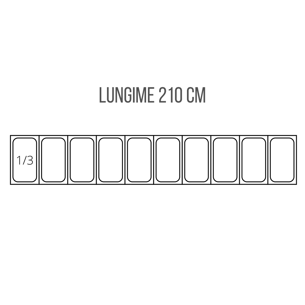 Vitrina ingrediente, FRENOX, inox, 10 cuve GN 1/3, 215*39*46 cm - 2
