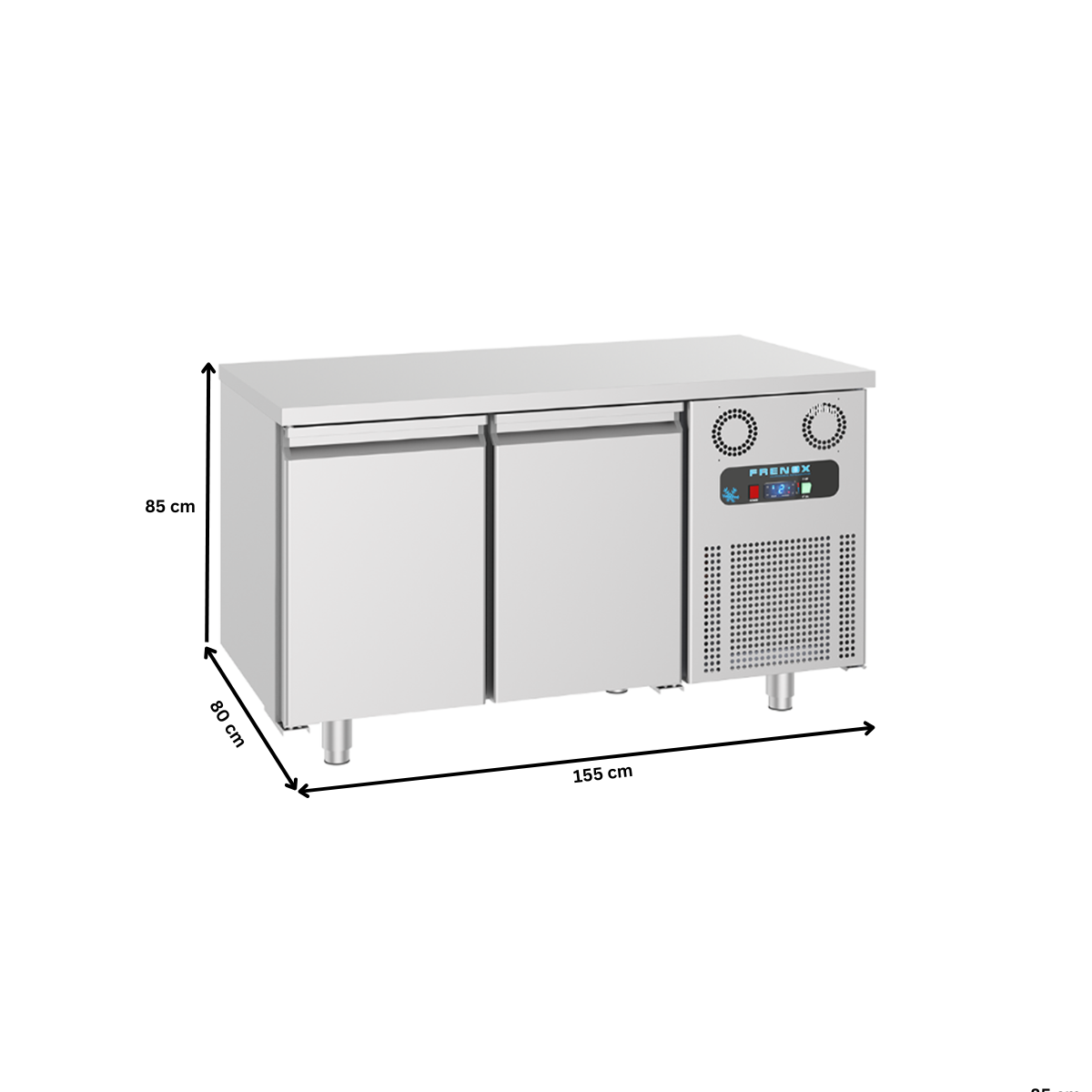 Masa congelare preparare pizza FRENOX, profesionala, inox, 2 usi, 380 lt, 155*80*85 cm - 4