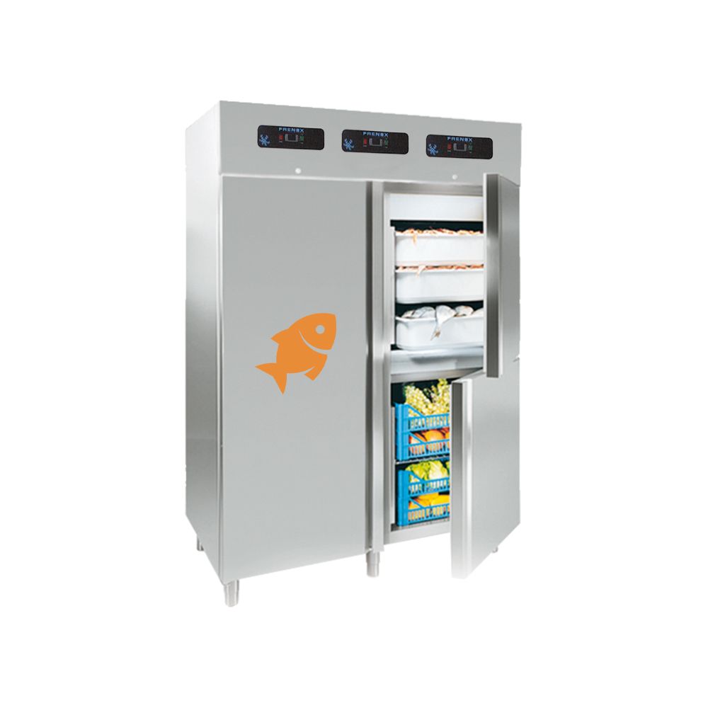 Dulap frigorific/congelator vertical inox, FRENOX dublu compartimentat, 1400 lt - 1