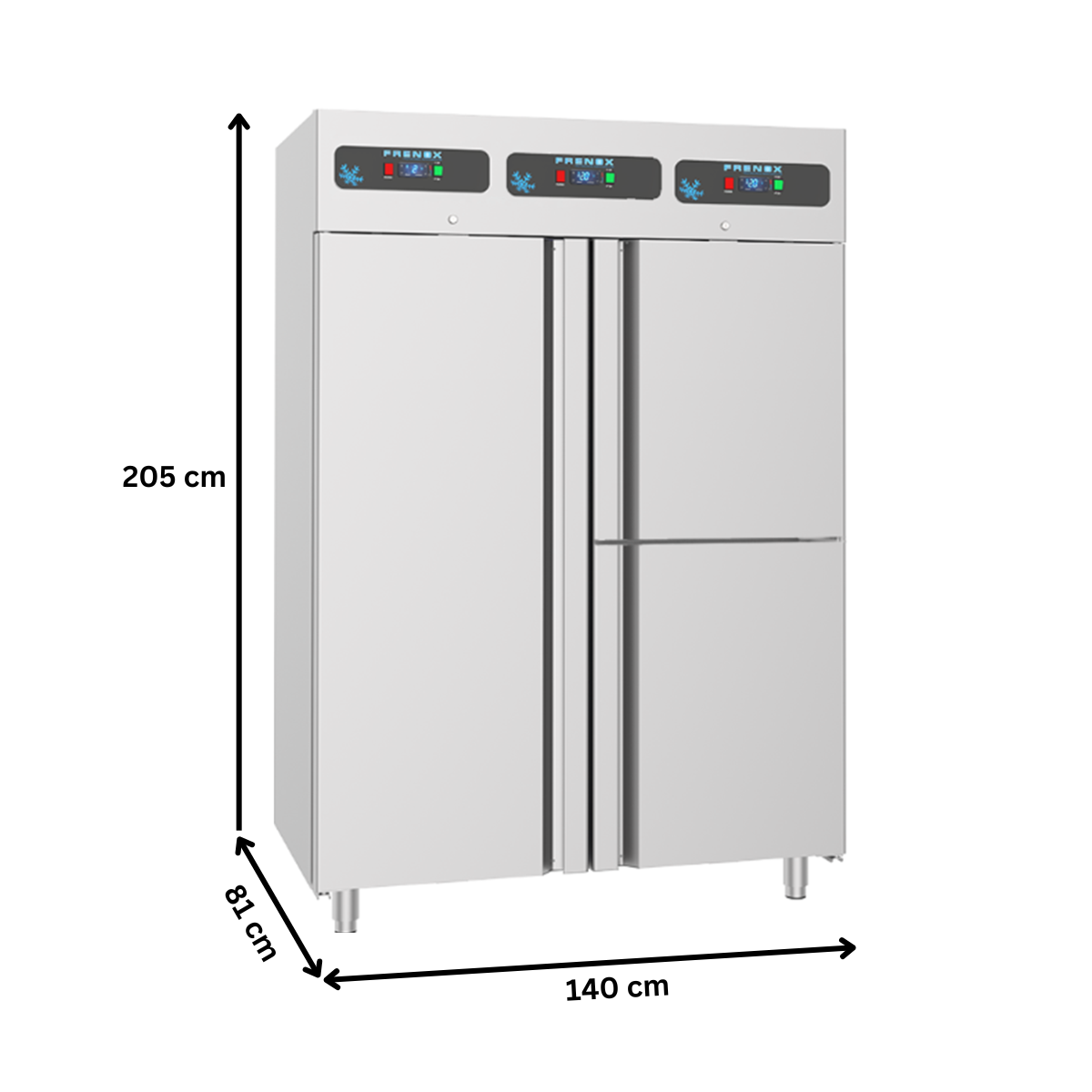 Dulap frigorific/congelator vertical inox, FRENOX dublu compartimentat, 1400 lt - 3