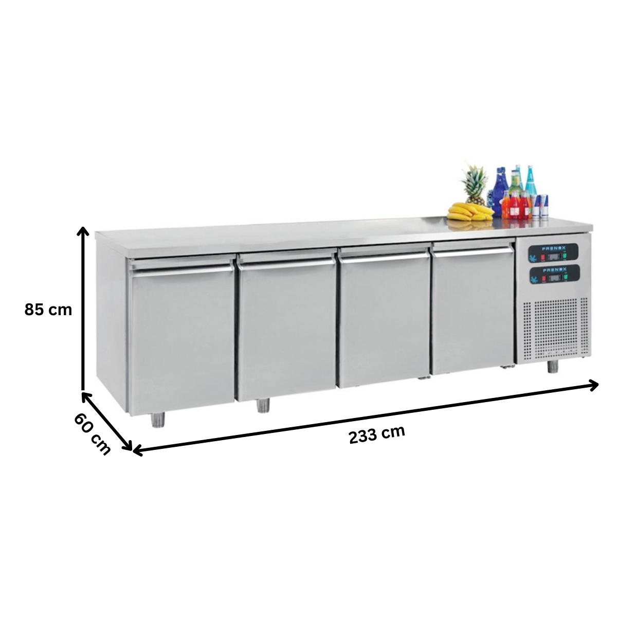 Masa rece/congelare FRENOX cu 4 usi, profesionala, inox, 550 lt, 233*60*85 cm - 4