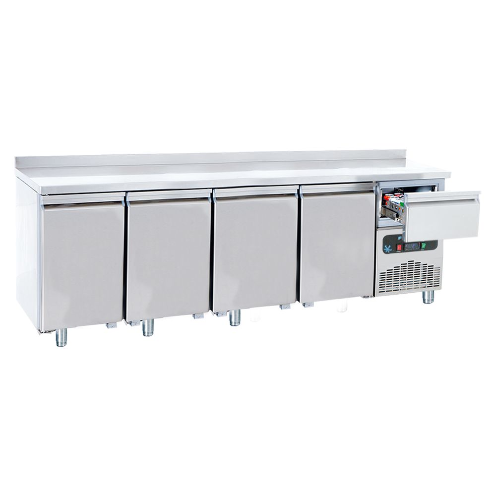 Masa rece FRENOX, profesionala, inox, 4 usi, 1 sertar, 632 lt, 233*70*85 cm - 1
