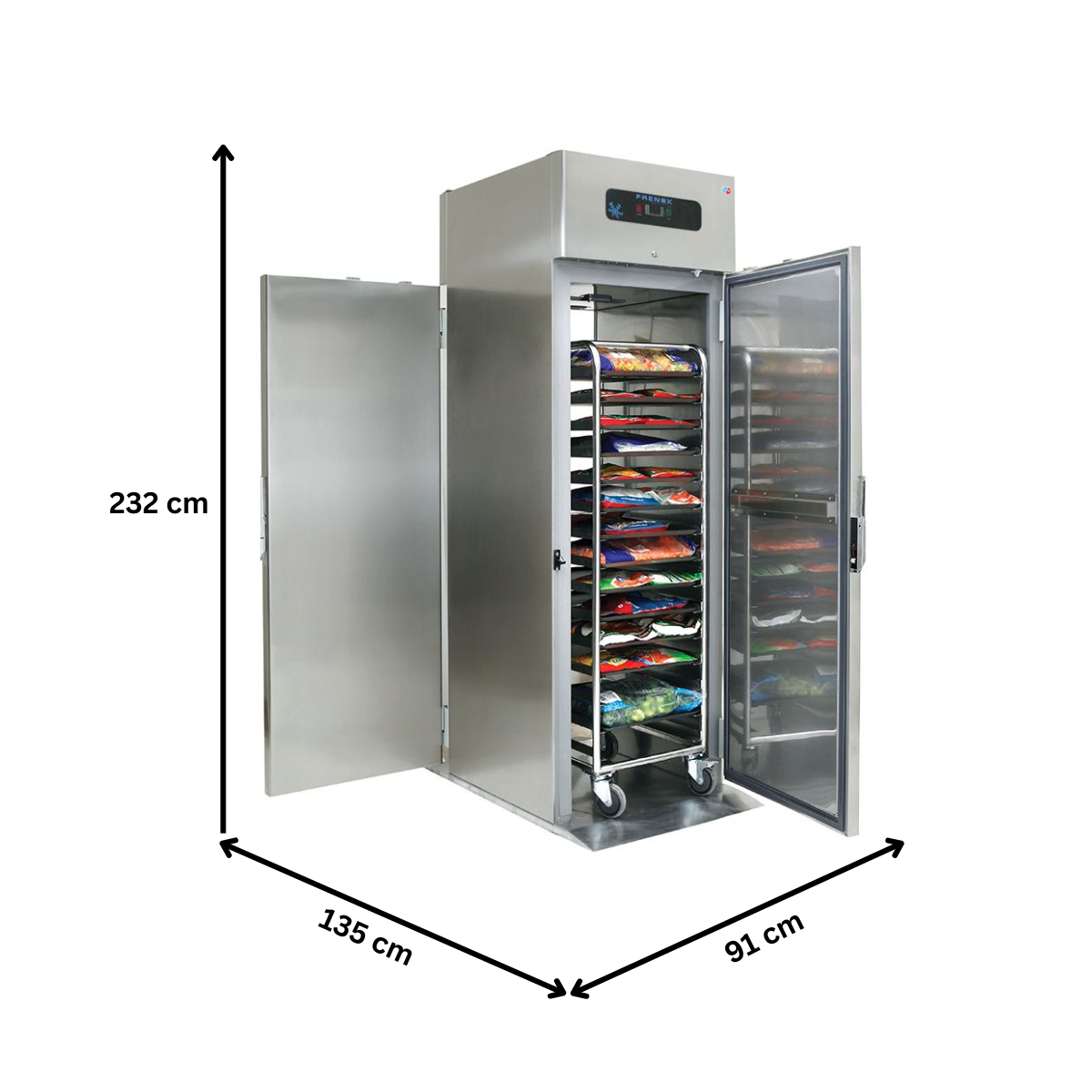 Dulap frigorific vertical inox, FRENOX roll-in, cu deschidere fata-spate, 700 lt - 2