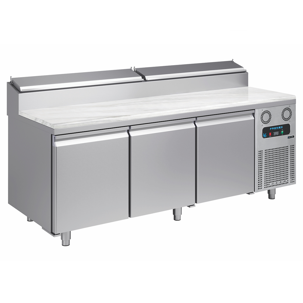 Masa rece preparare pizza FRENOX, profesionala, inox, 3 usi si 13 cuve, 720 lt, 223*83*128 cm - 0