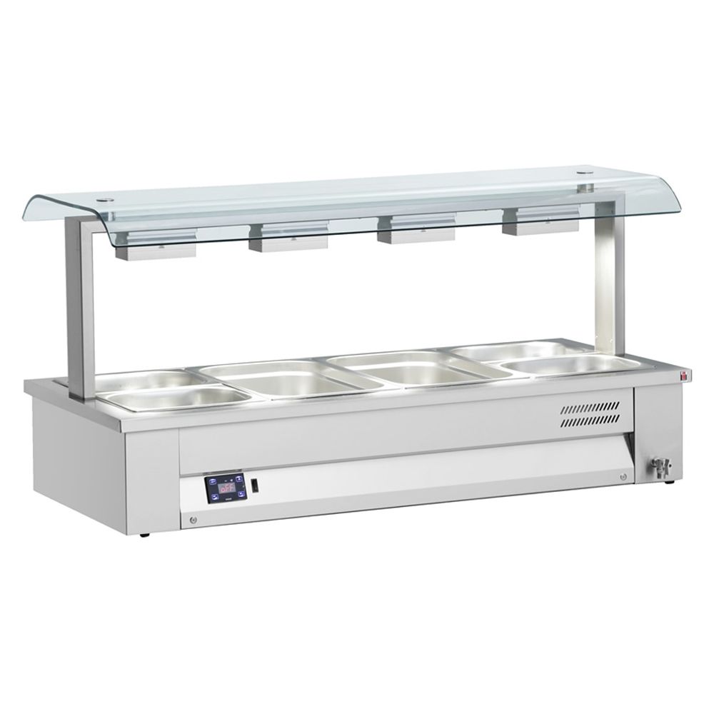 Bain-marie de banc, cu geam dublu, 2 cuve, 76*63*71 cm - 0