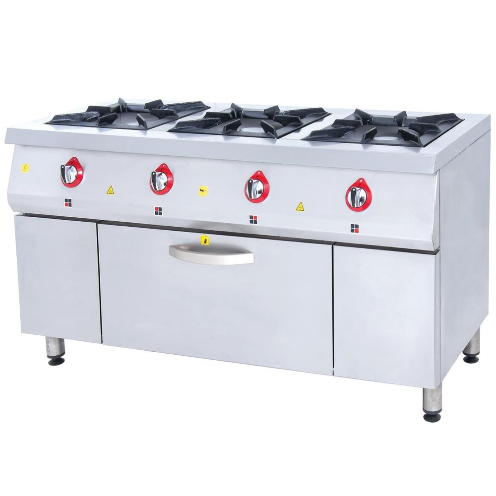 Masina de gatit pe gaz, inox, cu 3 arzatoare si cuptor, 150*64*85 cm - 1